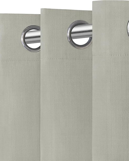 Easy-Going Linen Look Blackout Curtain Grommet Window Curtain Drapes for Bedroom, Living Room Thermal Insulated Room Darkening (2 Panels, 52x84 inch, Stone)