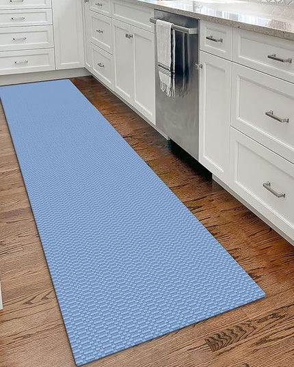 KOZYFLY Washable Runner Rug 2x8 Ft Runners for Hallway Rubber Backed Kitchen Runner Rugs Braided Cotton Entryway Runner Indoor, Carpet Runners for Hallway Entryway Bedroom, Blue