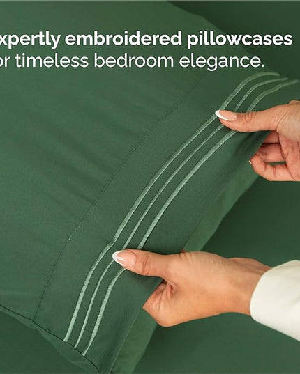 King Size 4 Piece Sheet Set - Comfy Breathable & Cooling Bed Sheets Set - Hotel Luxury Bedding for Women, Men, Kids & Teens - Deep Pockets, Easy-Fit, Soft and Wrinkle Free - Oeko-Tex - Emerald Green
