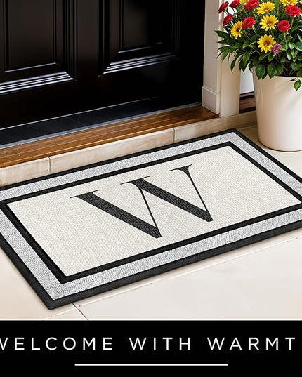 My Sign Center Door Mat, Personalized Doormat, Custom Welcome Monogram Mat for Front Door, Indoor/Outdoor, Housewarming Gift, Heavy Duty Slip Resistant Backing, 18x30 Inches, Polyester Top