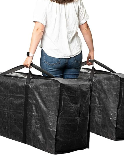 BAG-THAT! 68.5 GAL 2 Pack XXL Jumbo Extra Large Heavy Duty Stronger Handles Storage Bags Moving Totes Zippered Reusable Wrap Around Handle Storage Totes