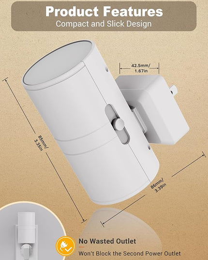 JandCase Night Lights Plug into Wall, Dimmable Night Light Plug in, Modern Night Light Dusk to Dawn Light Sensor, Warm White 3000K, 0-100LM Adjustable Brightness Nightlight for Hallway Bedroom, 4 Pack