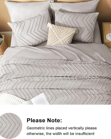 Litanika Oversized King Size Comforter Set with Sheets Linen - 7 Pieces Bed in a Bag Oversized King Boho Tufted Complete Bedding Sets with Comforter, Sheets, Pillowcases & Shams