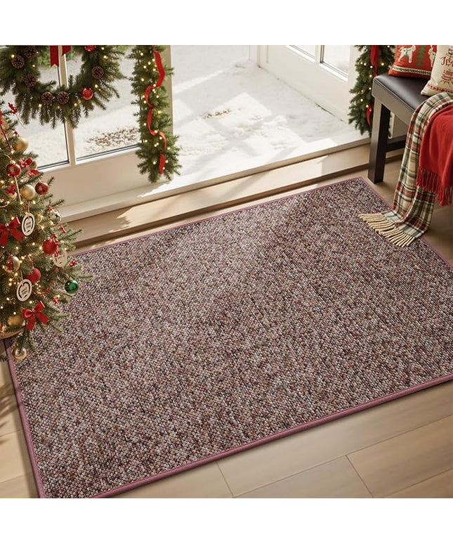 MontVoo Door Mat Indoor Entrance Doormat, Absorbent Durable Rubber Non Slip Front Door Mat for Inside Entry Entryway Dirt Trapper Welcome Mat, Red 24''x36''