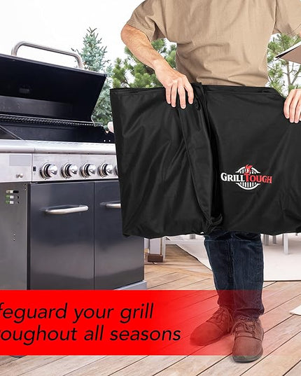 Heavy Duty BBQ Grill Cover for Outdoor Grill, 60 Inch – Waterproof, Weather Resistant, UV & Fade Resistant with Adjustable Straps – Gas Grill Cover for Weber, Charbroil