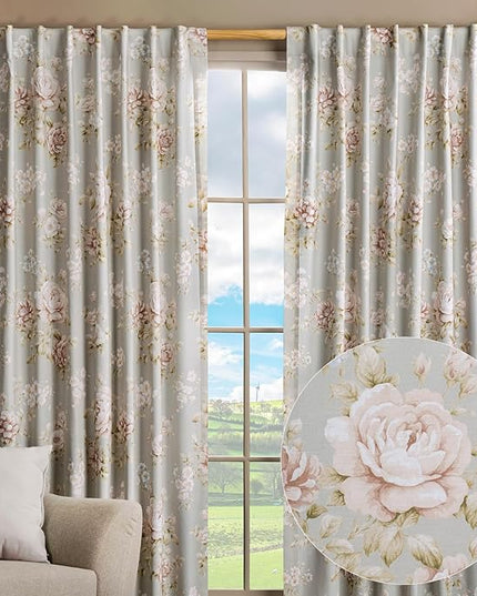 Maison d' Hermine Curtains for Living Room 100% Cotton 124 inch Length Two Panels Light Filtering Curtains for Bedroom Windows with Rod and Loop Pockets Drapes (Newburry Pewter, 50" W x 124" L)