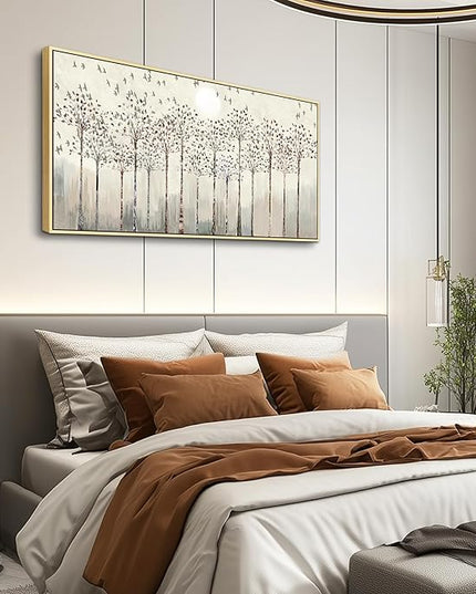 hyidecorart Natural Wood Framed Canvas Wall Art For Living Room Large Wall Decorations For Bedroom Room Office Wall Decor Abstract Scenery Wall Painting Prints Pictures Artwork Home Boho Wall Decor
