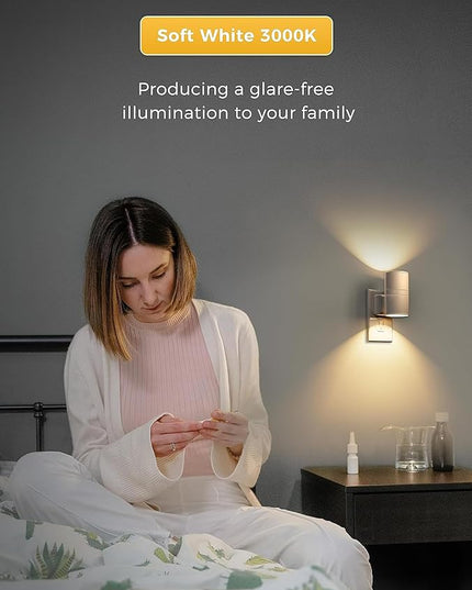 L LOHAS LED Night Light Plug in, Night Lights Plug into Wall, Light Sensor, 0-100LM, Soft White 3000K, Dimmable Night Light, Modern Nightlight for Hallway Bedroom Stairway, 2 Pack
