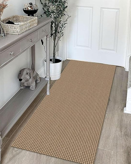 KOZYFLY Boho Runners for Hallways 2x5 ft Washable Kitchen Runner Non Slip Rubber Backed Hall Runners Cotton Entryway Runner Rugs Floor Carpet for Indoor Backdoor Bedroom Kitchen, Tan/Orange/Brown