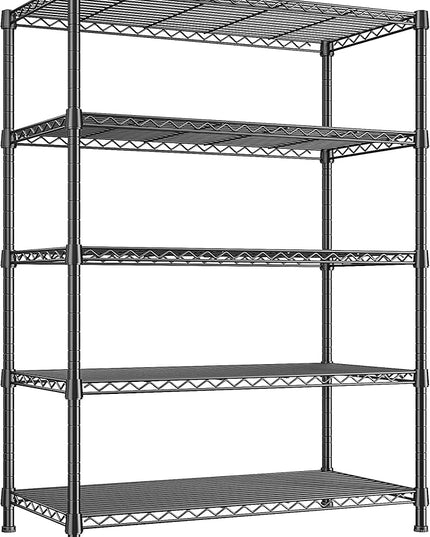 REIBII Storage Shelves 71" H Tall Wire Shelving Unit Sturdy Metal Shelves Adjustable Wide Pantry Shelves 5 Tier Deep Heavy Duty Metal Shelving Load 1500LBS,Dorm Room Essentials Dorm Storage Rack