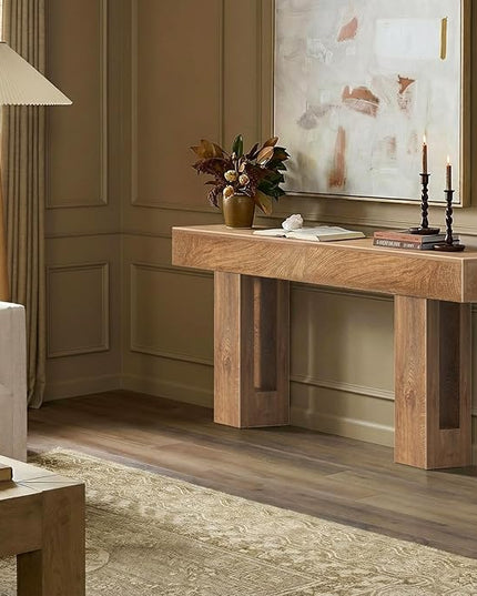 70 inch Long Console Table for Entryway - Wood Farmhouse Sofa Tables Behind Couch for Living Room Rustic 10 inch Deep Hallway Entry Way Table Home Decor
