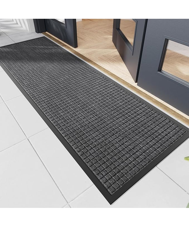Durable Front Door Mat, 72" x 24" Heavy Duty Indoor Outdoor Doormat for Entryway, Non-Slip Rubber Backing, Stain and Fade Resistant Commercial Floor Mat for Home Office Entry