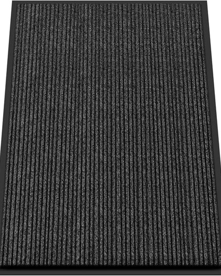 Kuyal Front Door Mat, 3'x4' Indoor Outdoor Entrance Mat, Commercial Floor Mats Inside Outside Entrance, Heavy Duty Durable Welcome, Rubber Backing Non Slip Outdoor Mats for Entryway,Black