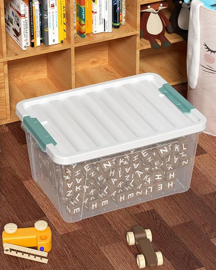Readsky 36 Quart Plastic Clear Storage Bins with Lids, Large Latch Boxes, 4-Pack