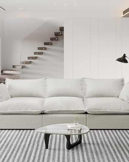 Cloud Modular Sectional Sofa,3 Seater Convertible Deep Seat Sectional Couch,Cozy Down Fill Sofa,Detachable Couch Cushion Covers,Corner Sofa for Living Room,Office,Gray