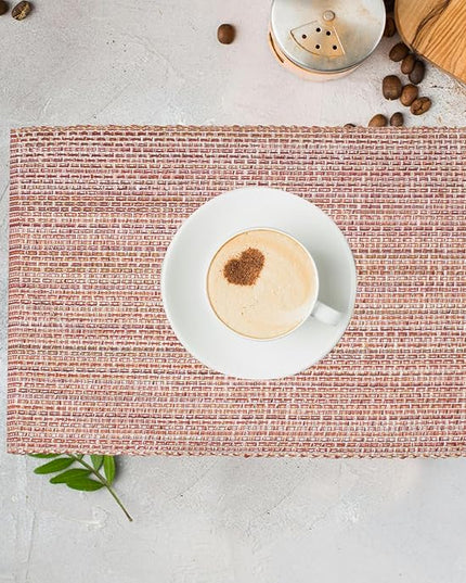 Urban Villa Placemats Fall 100% Cotton Fused Placemats 14''x 20'' Over Sized Set of 6 Placemats Every Day Use Heavier QualityPlacemats