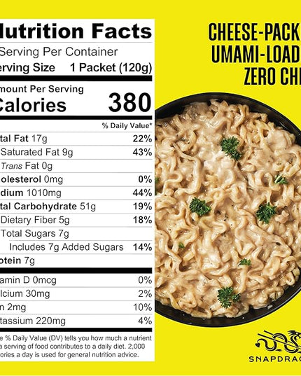 Snapdragon Saucy Instant Noodles with Cheezy Umami, Savory Slurpable Sauce - Quick Meal, Snack, and Lunch. 4-Pack Microwave Noodles for Cup, Bowl, Cheddar Cheese Ramen or Asian Stir Fry