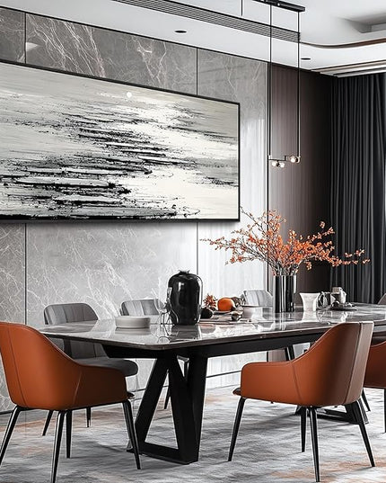 XIGUANGART Abstract Wall Art for Living Room Large Framed Black and white Canvas Print Minimalist Ocean Sunset Landscape Pictures Inspiration Modern Painting For Bedroom Office Home Wall Decor 20x40