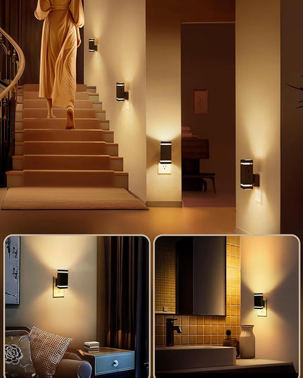 DORESshop Dimmable LED Night Light Plug in [4 Pack], Night Lights Plug into Wall with Dusk-to-Dawn Sensor, 0-100lm Bright Nightlights with Light Sensor for Adults, Hallway, Bedroom, Stairway