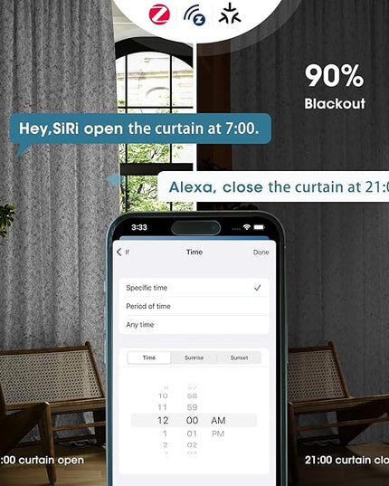 SmartWings Automatic Curtain Opener with Drapery, Motorized Vertical Blinds with Remote, Electric Closet Doors Sliding Panels Compatible with Alexa Google Homekit, 90% Blackout Medium Grey