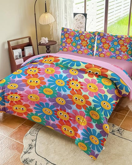 Full Size Bedding Sets Kids Bedding Sets for Girls, Galaxy Bedding 5 Pieces Bed in A Bag Full Size, Glitter Colorful Comforter for Girls