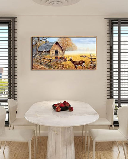 JEAWA Animal Canvas Wall Art Decor - Deer Canvas for Wall Decor,Farm Artwork Decor, Large Framed Wall Art for Living Room Bedroom, 20x40 IN