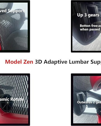 Ergonomic Office Chair, Big and Tall Mesh Computer Gaming Chair with Adaptive Lumbar Support, Work Chair with Headrest, 5D Armrest,90-130°Tilt, BIFMA Certified, Model Zen (Red)