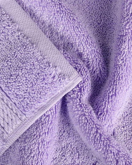 Superior Egyptian Cotton Pile 8 Piece Towel Set, Includes 2 Bath, 2 Hand, 4 Face Towels/Washcloths, Ultra Soft Luxury Towels, Thick Plush Essentials, Guest Bath, Spa, Hotel Bathroom, Purple