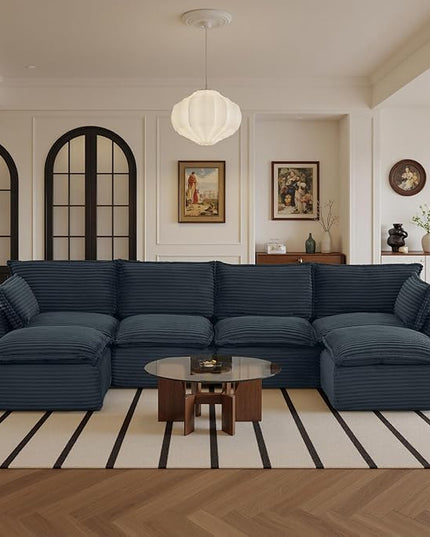 110" Sectional Couches for Living Room Boneless Couch Upholstered Cloud Couchs Sectional Modular Sectional Sofa with L Shaped