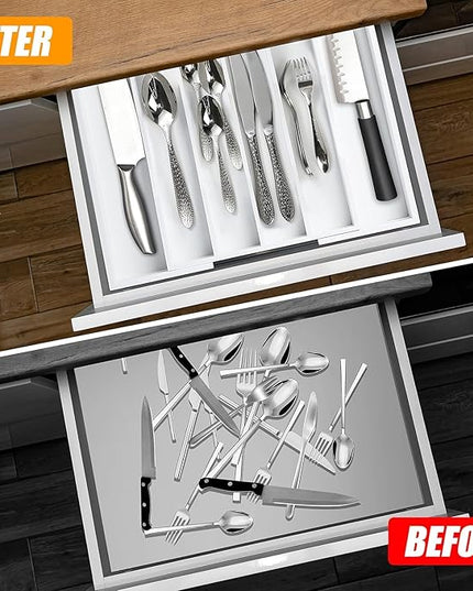 Kitchen Silverware Drawer Organizer and Storage Utensilios De Cocina Modernos Soporte Para Cucharas Trastes De Cocina Organizadores Platos Para Gabinetes Cajones Decoración Organizador Para Utensilios