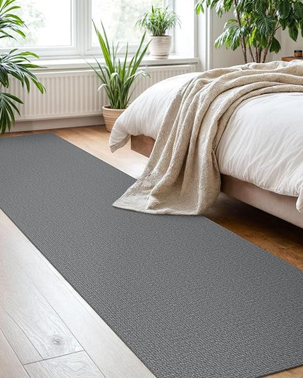 KOZYFLY Washable Runner Rug 2x8 Ft Runners for Hallways Non Slip Kitchen Runner Rugs Braided Cotton Entryway Runner Indoor, Carpet Runners for Hallway Entryway Bedroom, Grey