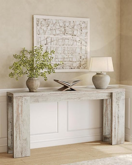 LITTLE TREE 70.9-Inch Entryway Table, Long Narrow Farmhouse Sofa Console Table for Living Room, Hallway