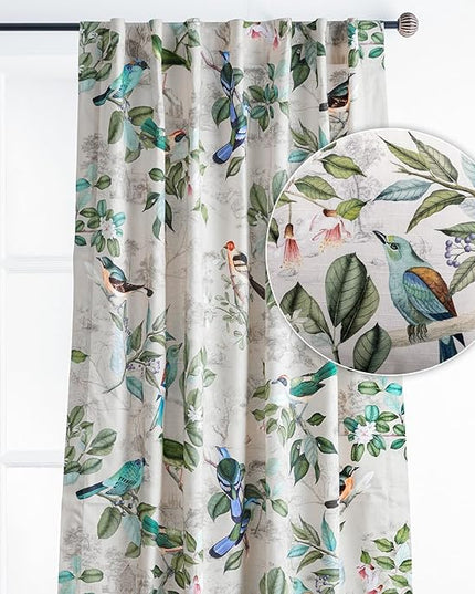 Maison d' Hermine Curtains for Living Room 100% Cotton 108 inch Length One Panel Light Filtering Curtains for Bedroom Windows with Rod and Loop Pockets Drapes (Solstice Beige, 50" W x 108" L)