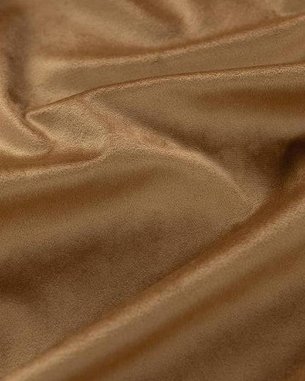 KOUFALL 90 Inch Light Brown Velvet Blackout Curtains, Golden Brown Keep Out Cold Weather Thermal Insulating Curtains for Winter Living Room Bedroom, 52 x 90 in Length, 2 Panel Set