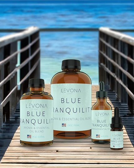Levona Scent Essential Oils - Scents for Home, Hotel & Office Use - Perfect for Home Diffuser & Humidifiers - Aroma Fragrance Oil, Ideal for Massage, Relaxation, and Spa - Blue Tranquility, 120ml