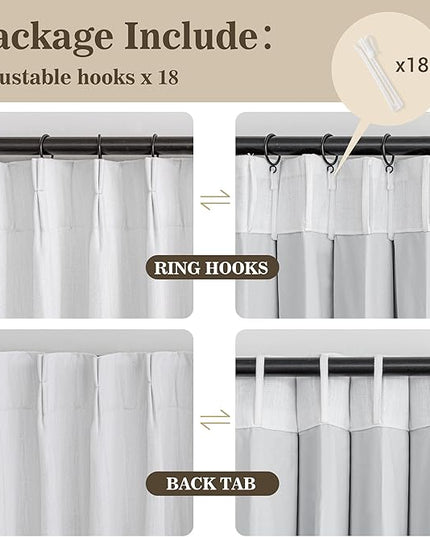 MYSKY HOME White Blackout Curtains 84 inches Long Pinch Pleated Curtains for Living Room Bedroom 100% Room Darkening Black Out Window Drapes with Hooks Back Tab, 40" Wide per Panel, 2 Pieces