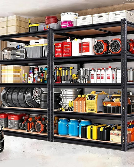 72" H Storage Shelves,Storage Shelves Heavy Duty,2400LBS Metal Shelving Units,Adjustable Garage Shelving Heavy Duty for Garage Storage,Warehouse,16"x35.5"x72",2 Pack