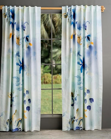 Maison d'Hermine Curtains for Living Room 100% Cotton 108 inch Length Two Panels Window Toile Curtains for Bedroom with Loop & Rod Pockets, Gifts for Mothers Day (Lazy Summer Days, 50" W x 108" L)