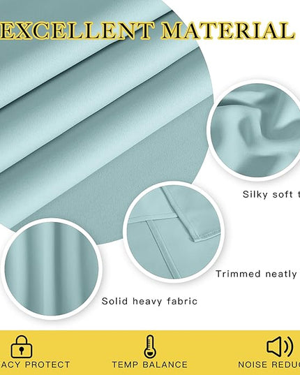 NICETOWN Sliding Door Curtain 84 inches Long, Grommet Privacy Darkening Window Treatment Sound Reducing Room Divider for Bedroom/Kids Room, 1 Panel, Sky Blue, W100 x L84