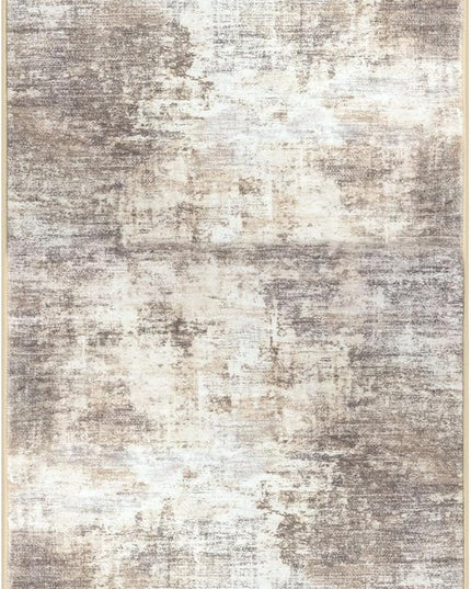 IOHOUZE Abstract Runner Rug 2x5 Ft Washable Runners for Hallways, Non Slip Kitchen Runner Printed Faux Wool Entryway Runner Indoor, Modern Abstract Floor Carpet for Hall Kitchen Bedroom, Beige Brown