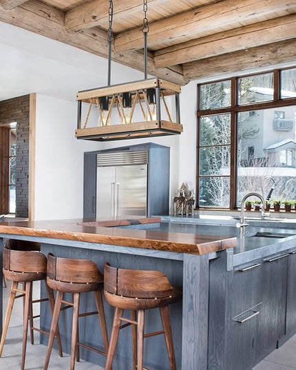 Farmhouse Light Fixtures, 3-Light Adjustable Kitchen Chandeliers Over Table, Vintage Pendant Lighting for Kitchen Island, Rustic Hanging Lights for Entryway Foyer Bathroom Dining Room