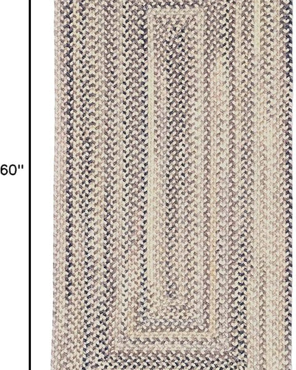 Capel American Heritage Pewter 3' 0" X 5' 0" Concentric Rectangle Braided Rug