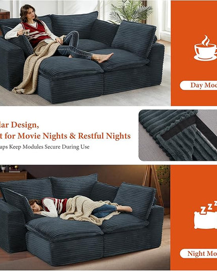 110" Sectional Couches for Living Room Boneless Couch Upholstered Cloud Couchs Sectional Modular Sectional Sofa with L Shaped