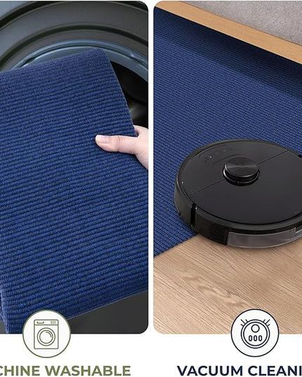 KOZYFLY Washable Runner Rug 3x8 ft Hallway Kitchen Runner Rugs with Rubber Backing Bobo Entryway Runner Indoor, Carpet Runners for Hall Entryway Bedroom, Royal Blue