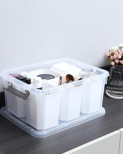 Citylife 17 QT Plastic Storage Bins Clear Storage Box with Lids Multipurpose Stackable Storage Containers for Organizing Tool, Craft, Crayon