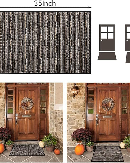 hicorfe Indoor Doormat,Front Back Door Mat Rubber Backing Non Slip Door Mats 24"x35" Absorbent Resist Dirt Entrance Doormat Inside Floor Mats for Entryway Washable Low-Profile
