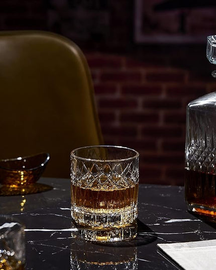LEMONSODA Premium Double Rock Old Fashioned Whiskey Glass Tumbler - Set of 6-12oz - Perfect for Scotch, Whiskey, Cocktail, Bourbon and Cognac - For Gifts, Parties - (Arch)