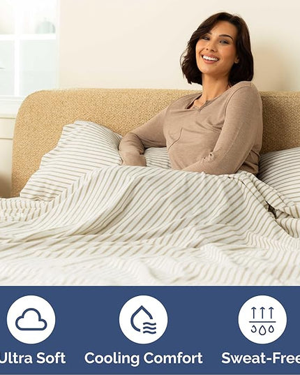 Cal King Size 4 Piece Sheet Set - Comfy Breathable & Cooling Bed Sheets Set - Hotel Luxury Bedding for Women, Men, Kids, Teens, Boys & Girls - Deep Pockets & Wrinkle Free - Oeko-Tex - Beige Stripes 2