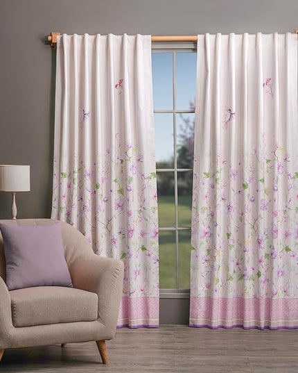 Maison d' Hermine Curtains for Living Room 100% Cotton 108 inch Length Two Panels Light Filtering Curtains for Bedroom Windows with Rod and Loop Pockets Drapes (Magnolia Mornings, 50" W x 108" L)