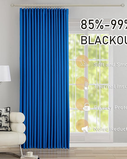 DONREN Klein Pinch Pleated Blackout Curtains with Hooks - 94 inch Length Room Darkening Thermal Insulated Window Curtain Panels for Living Room Bedroom 2 Panel 40" Wx94 L